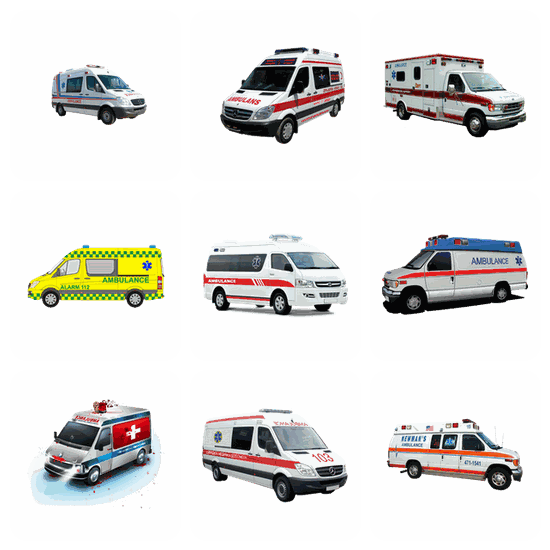 Ambulance PNG pack preview