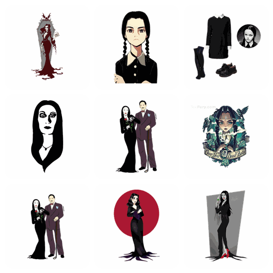 Morticia Addams PNG pack preview