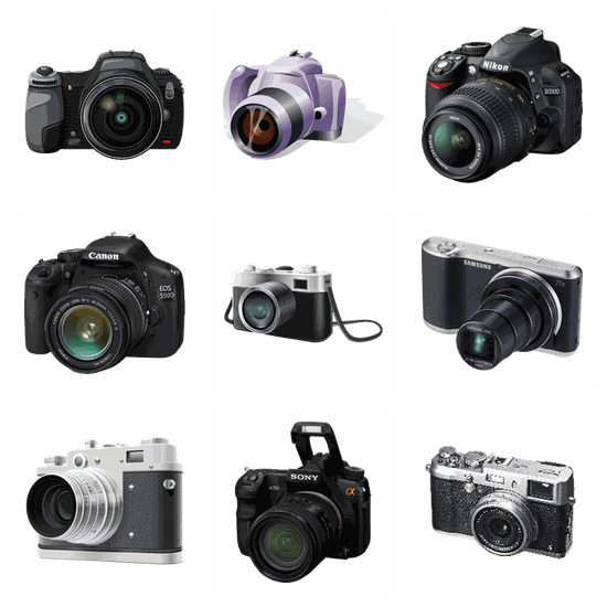 Photo Cameras PNG pack preview