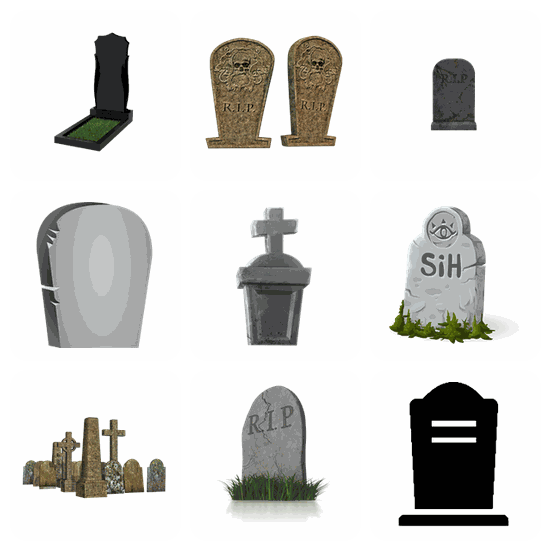 Gravestone PNG pack preview