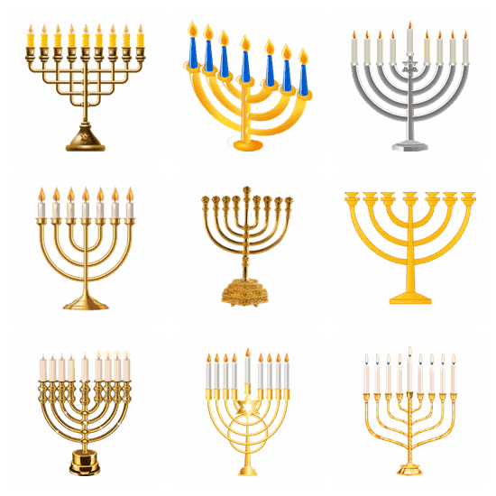 Hanukkah Menorah PNG pack preview