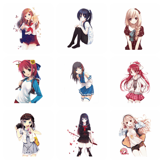 Anime Girl PNG pack preview