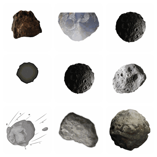 Asteroid PNG pack preview