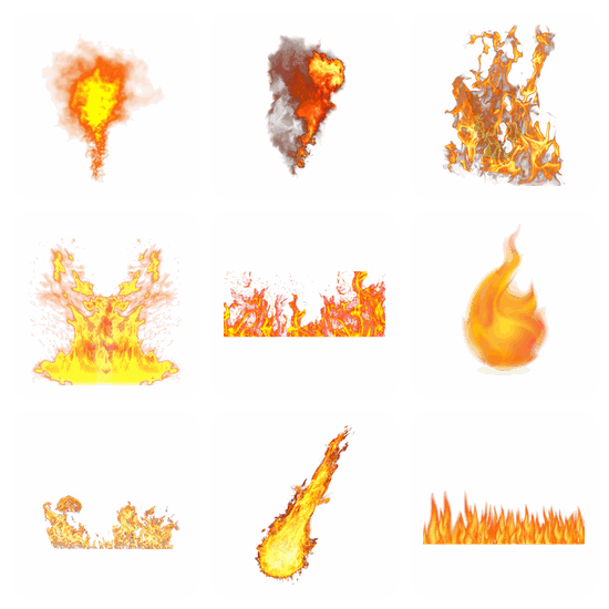 Flame PNG pack preview