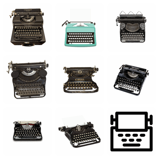 Typewriter PNG pack preview