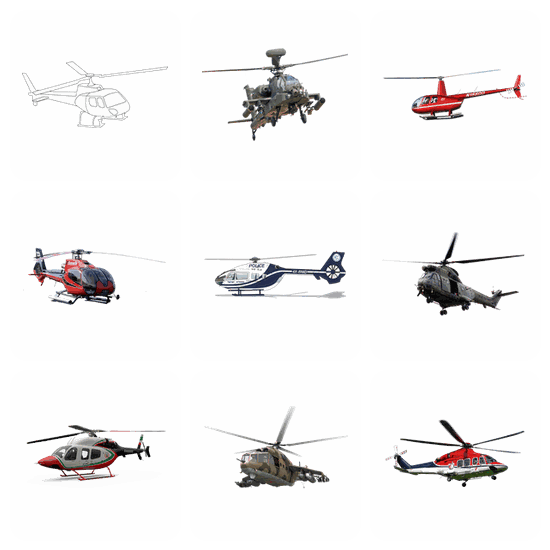 Helicopters PNG pack preview
