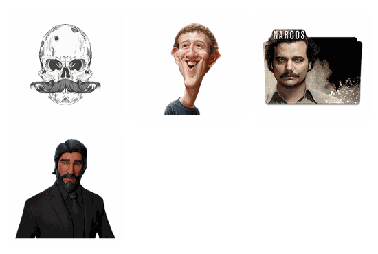 Moustache PNG pack preview