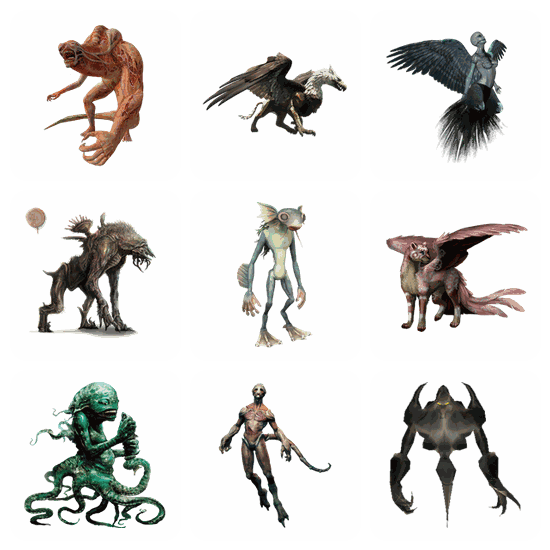 Creature PNG pack preview
