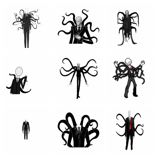 Slender Man PNG pack preview