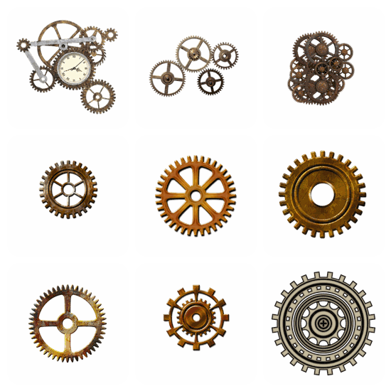 Steampunk Gear PNG pack preview
