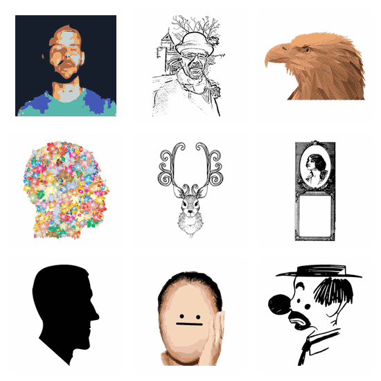Head SVG pack preview