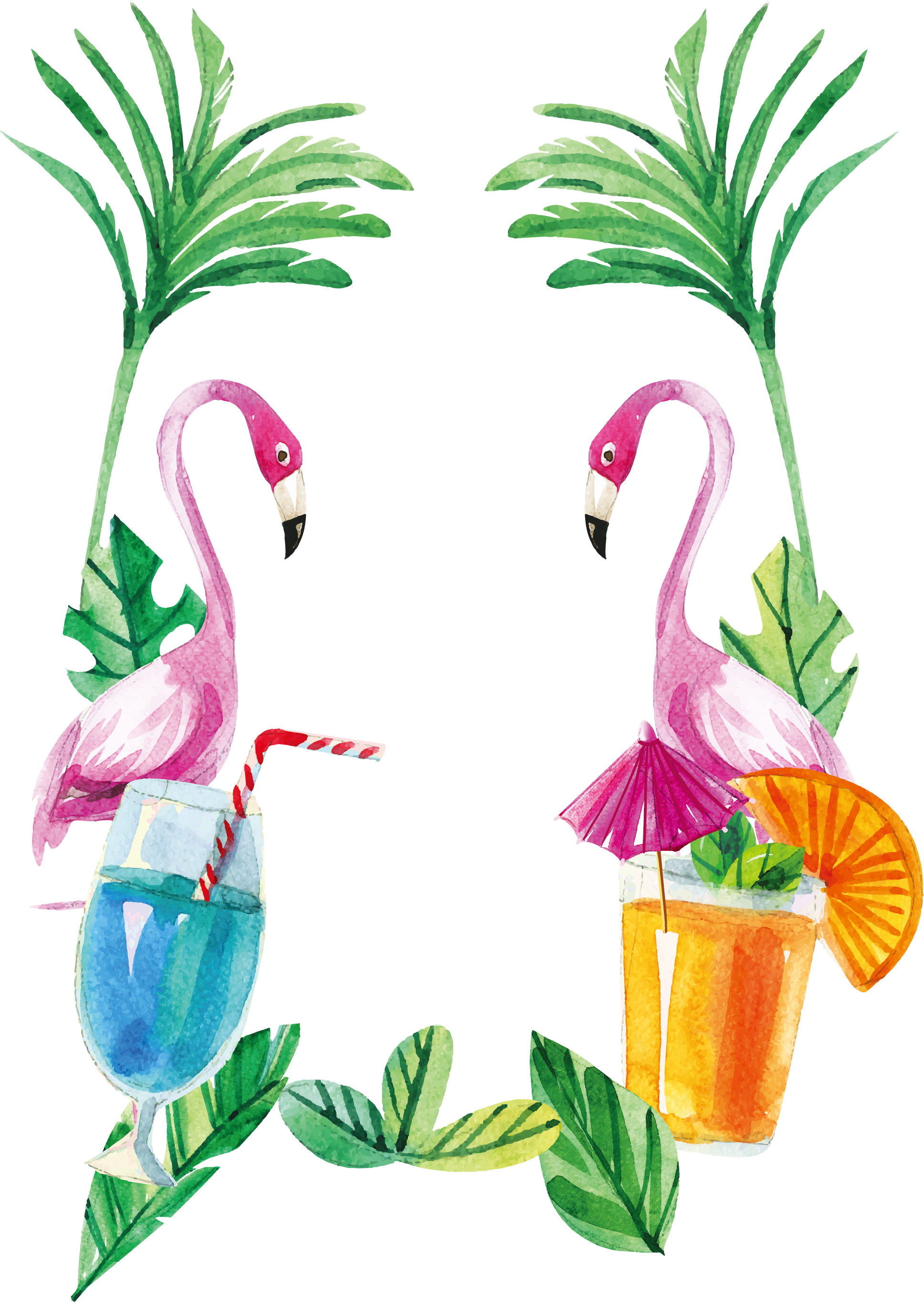 Download Download Flamingo Painted Hand Watercolor Euclidean Vector Flamingos HQ PNG Image | FreePNGImg