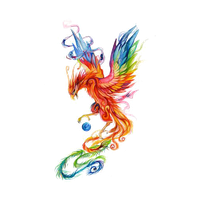 Pencil Sketch Colored Phoenix Watercolor Fenghuang Painting PNG