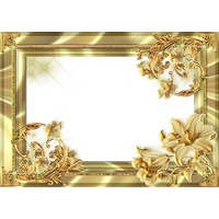 Picture Frame Flower Gold Photos PNG Free Photo PNG Image