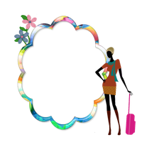 Picture Woman Portable Flower Graphics Frames Border