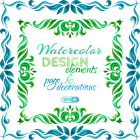 Colorful Border Illustration Watercolor Vector Graphics Painting