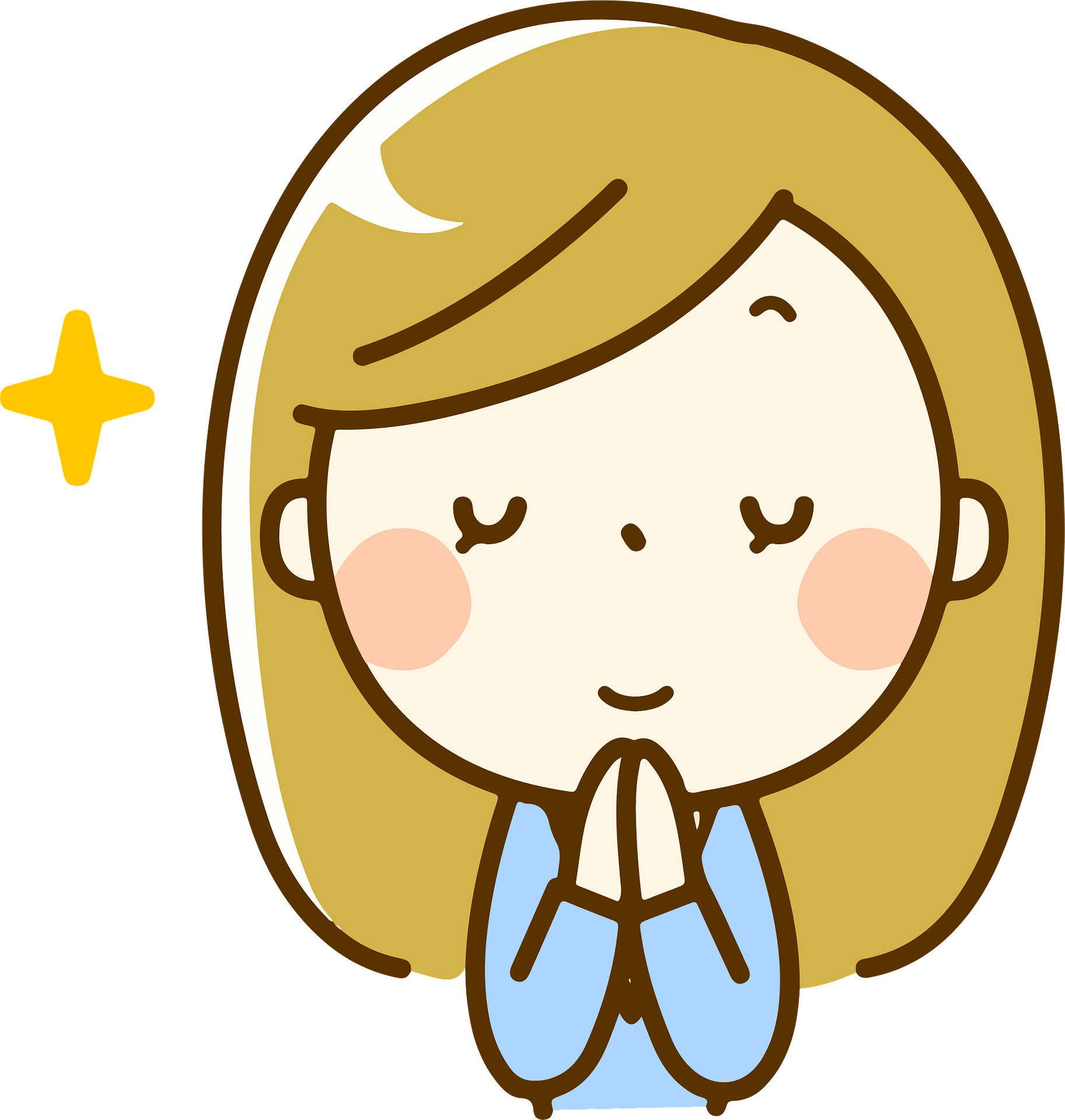 Girl Praying Happy Free PNG HQ Transparent PNG Image