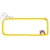 Flower Frame Balloon Speech Rabbit White Cartoon PNG