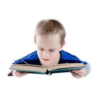 Boy Little Reading Book Free PNG HQ Transparent PNG Image
