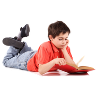 Boy Little Reading Book Free Clipart HQ Transparent PNG Image