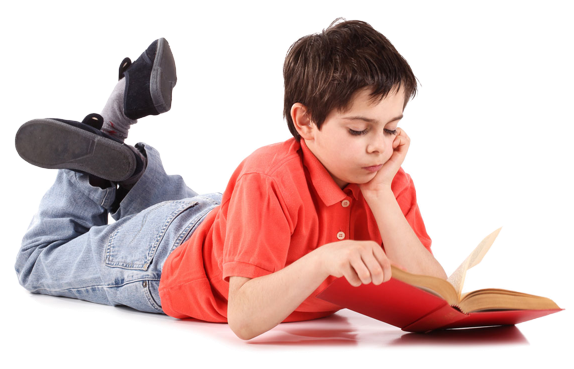Boy Little Reading Book Free Clipart HQ PNG Image