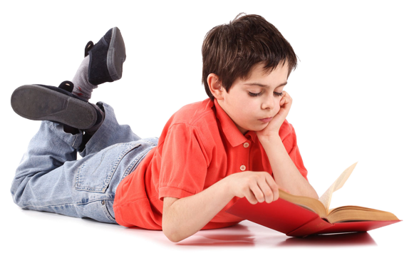 Boy Little Reading Book Free Clipart HQ Transparent PNG Image