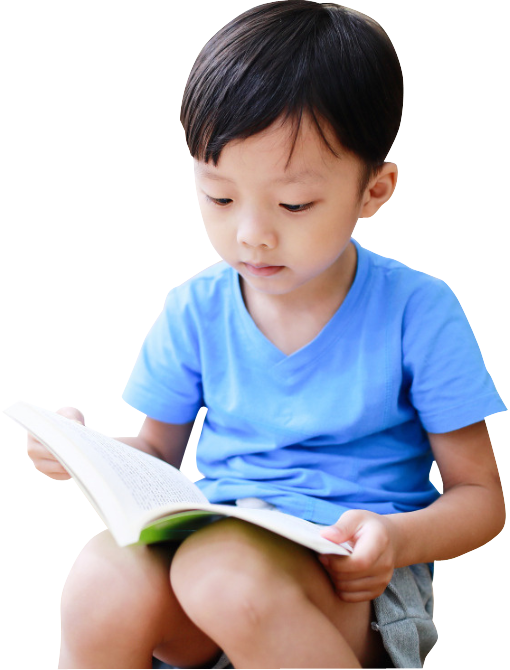 Boy Reading Book Sitting PNG Free Photo PNG Image