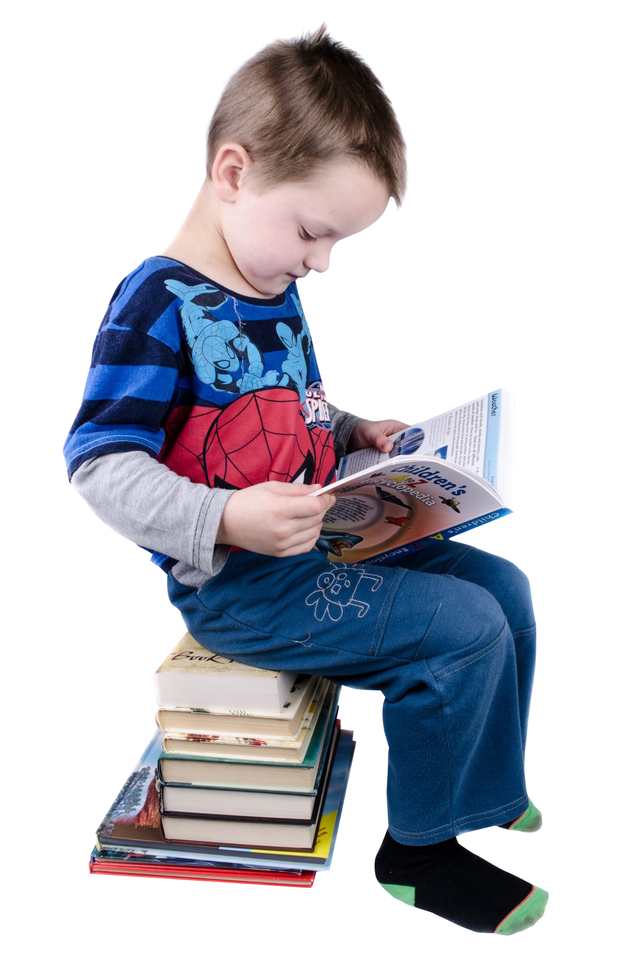 Boy Reading Book Sitting Free HD Image Transparent PNG Image