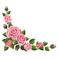 Blue Rose Flower Border Corner Free Clipart HD