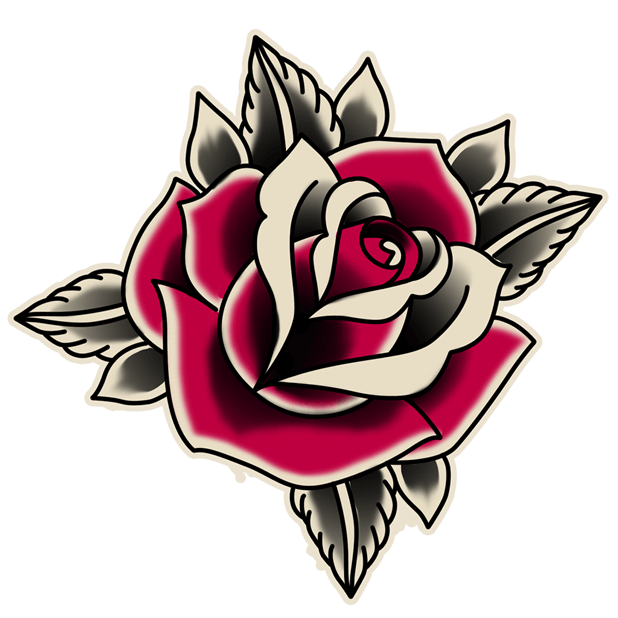 Rose School Old Sticker (Tattoo) Free Download PNG HQ PNG Image