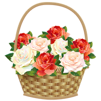 Basket Roses In Transparent Icon PNG File HD Transparent PNG Image
