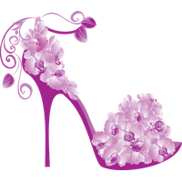 Lilac Highheeled Design Shoe Floral Footwear