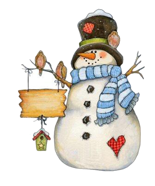 Snowman Standing On Claus Greeting Bird Arm PNG Image