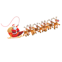 Deer Claus Ornament Sled Reindeer Santa Christmas PNG Image