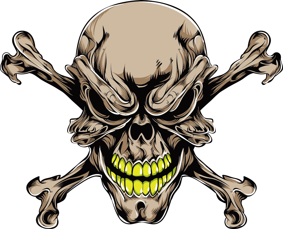 Download Tattoo Prints Skull Brown Bones Vector Human HQ PNG Image | FreePNGImg