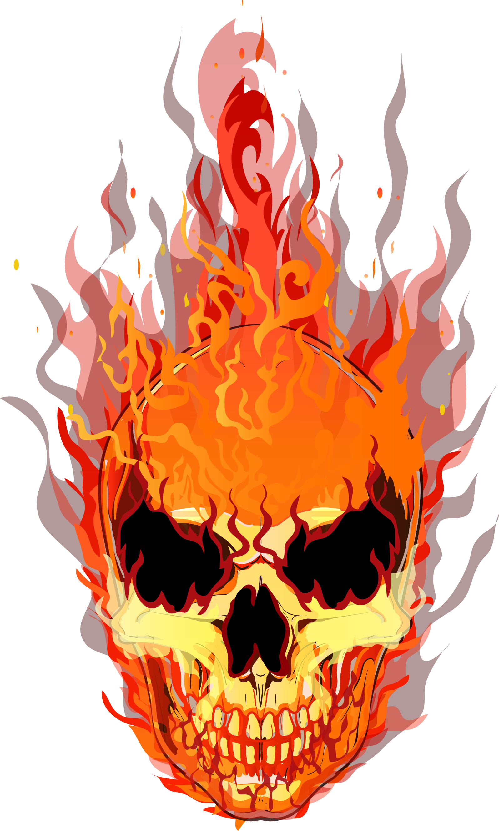 T-Shirt Fire Vector Flame Skull Download HQ PNG PNG Image