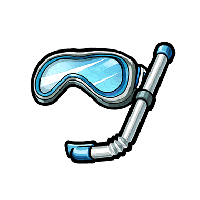 Snorkel diving mask PNG