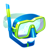 Snorkel diving mask PNG