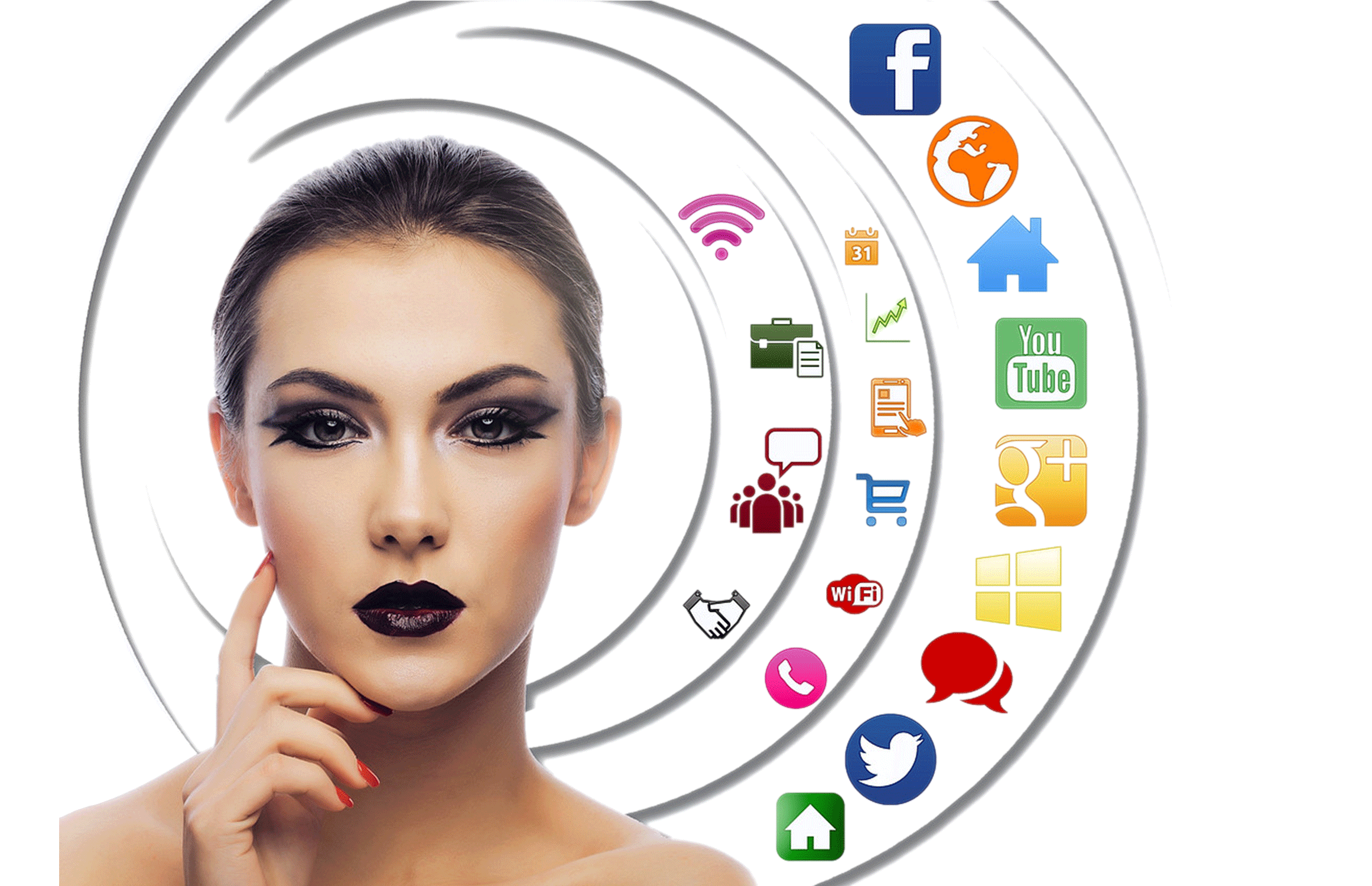 Business Thinking Media App Social Creative Digital PNG Image
