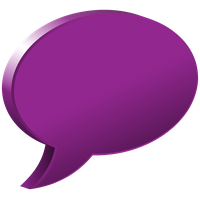 Purple speech balloon PNG