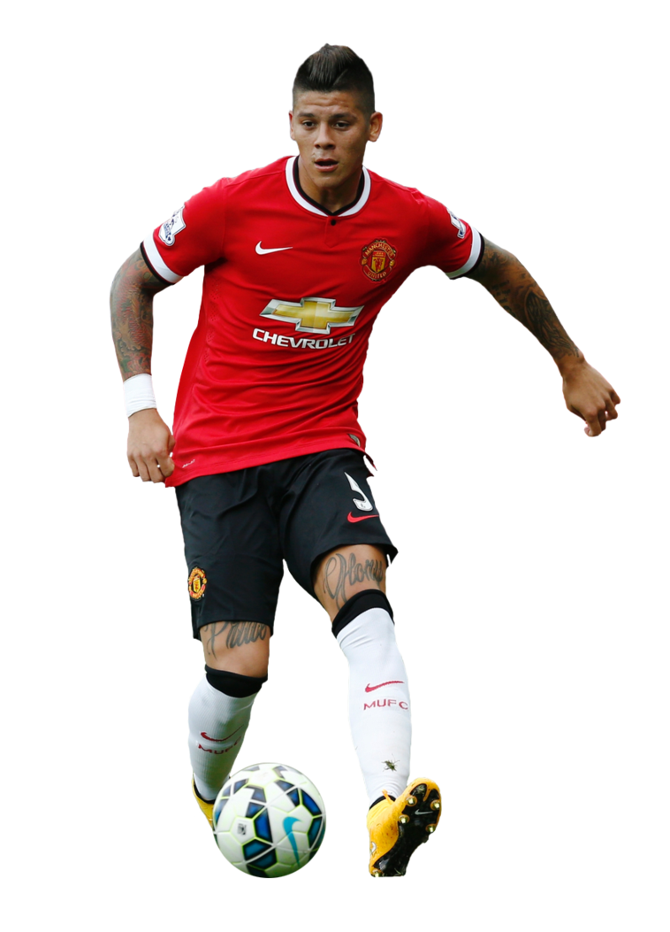 United Outerwear Marcos Rojo Football Ball Player PNG Image
