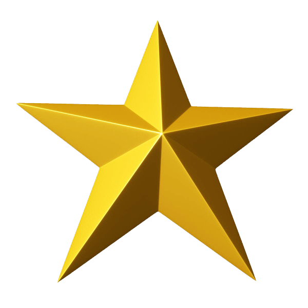 3D Gold Star Clipart PNG Image