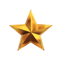 3D Gold Star File PNG Image