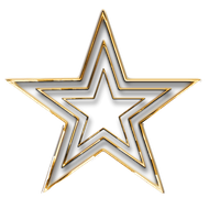 3D Gold Star Transparent PNG Image