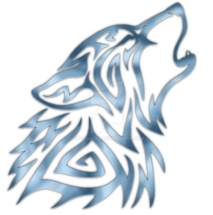 Gray Tattoo Moonlight Howling Wolf In The PNG Image