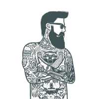 Tattoo Bearded Sleeve Artist Removal Ink PNG