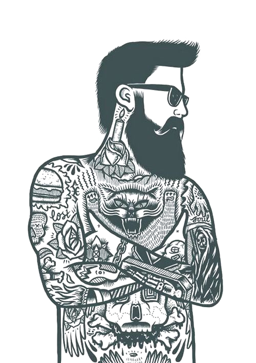 Tattoo Bearded Sleeve Artist Removal Ink PNG Image