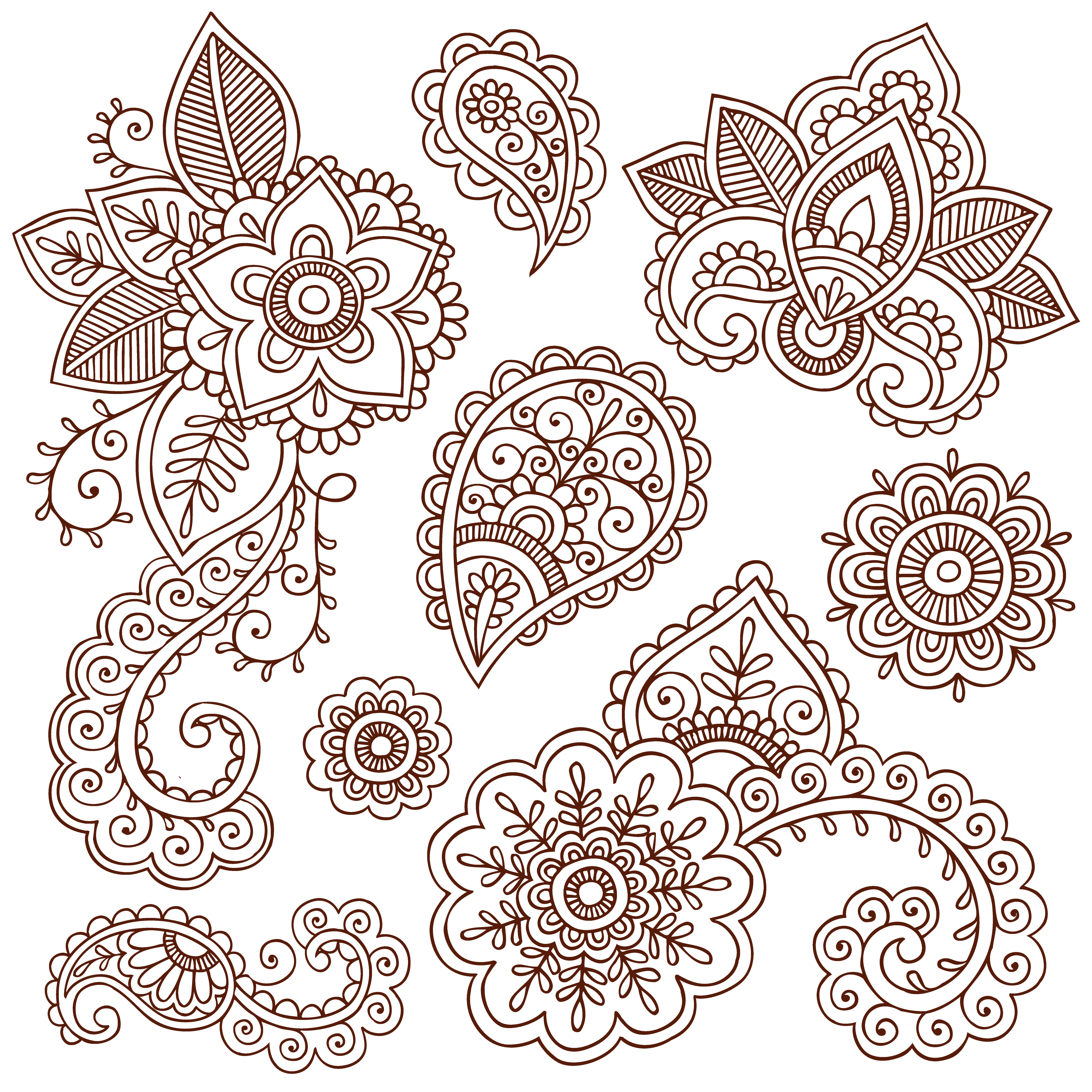 Tattoo Paisley Material Ham Pattern Henna Vector PNG Image
