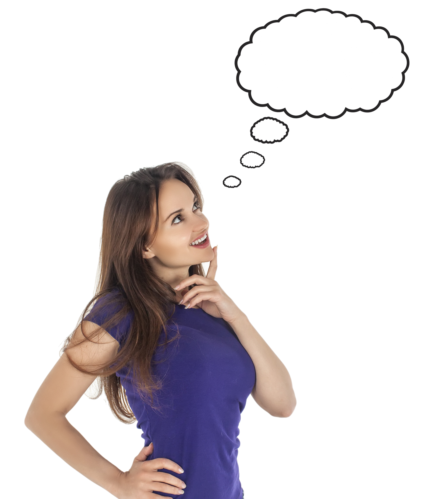 Cute Thinking Woman PNG Image