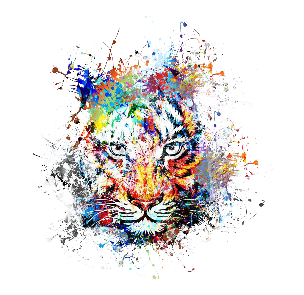 Tiger Art Abstract Painting PNG Free Photo PNG Image